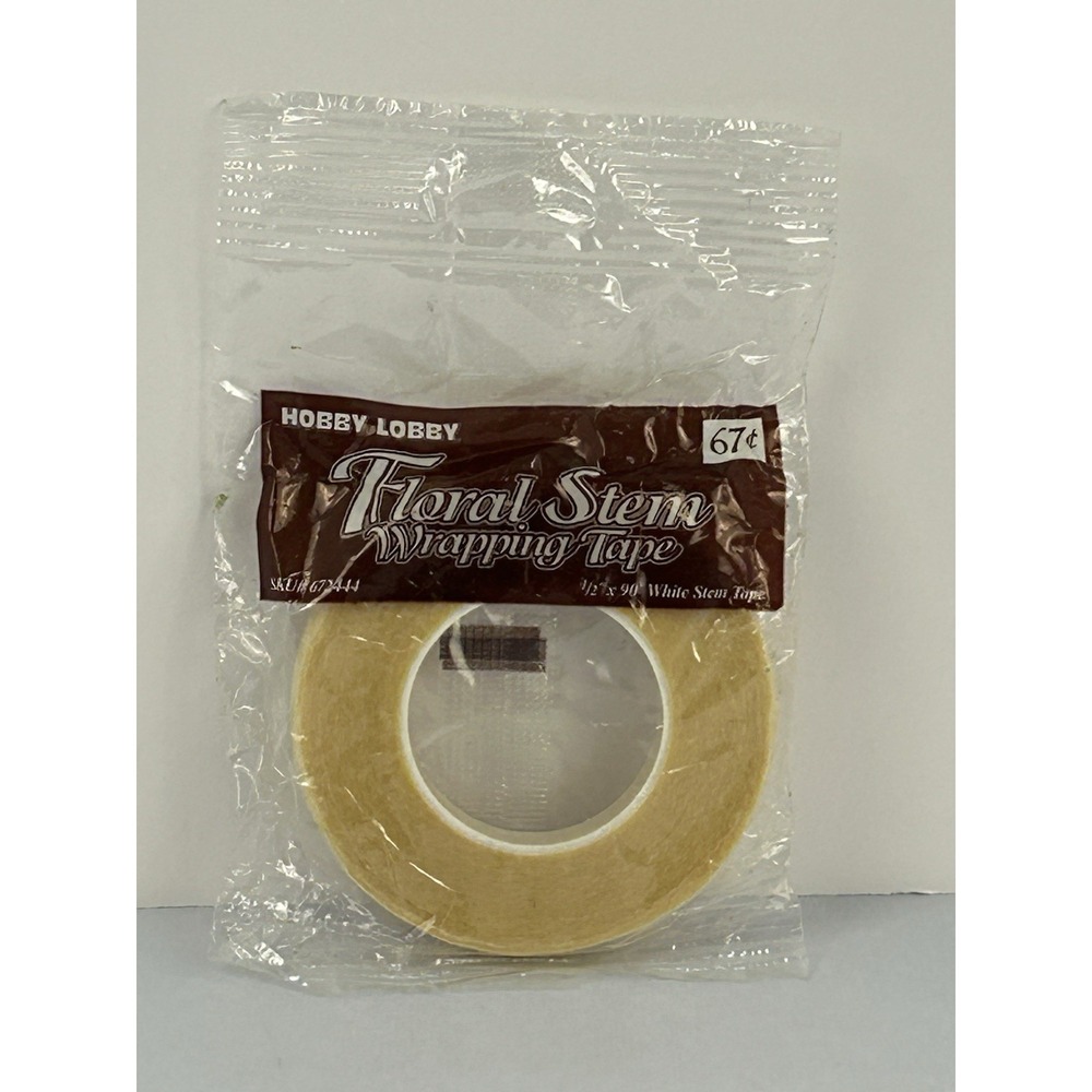Hobby Lobby Floral‎ Stem Wrapping Tape 1/2"x90ft White Craft Supply NOS